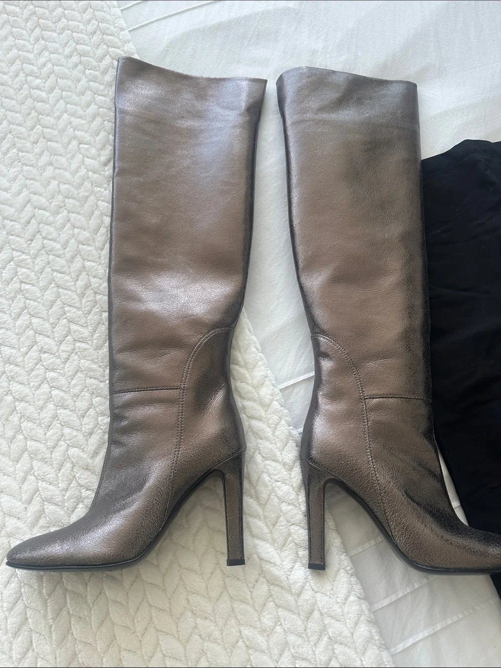 Giuseppe Zanotti Metallic Brown Knee-High Leather Stiletto Boots